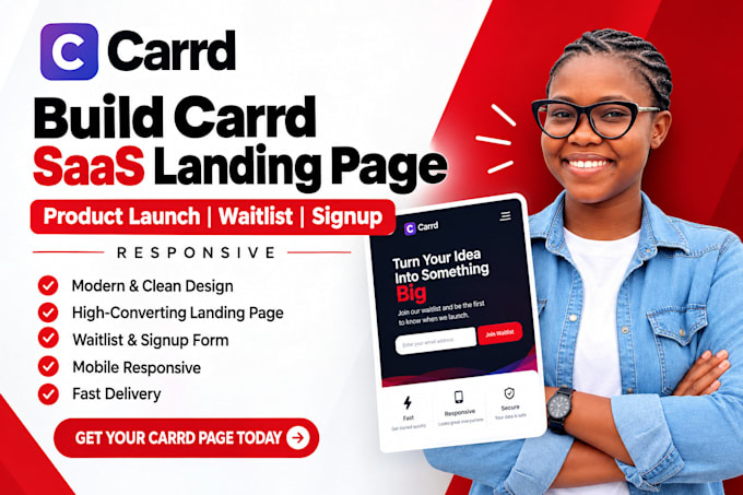 build carrd saas landing page product launch waitlist signup responsive