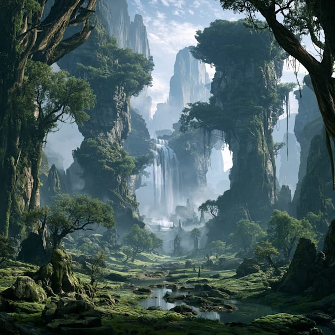 design amazing fantasy landscape