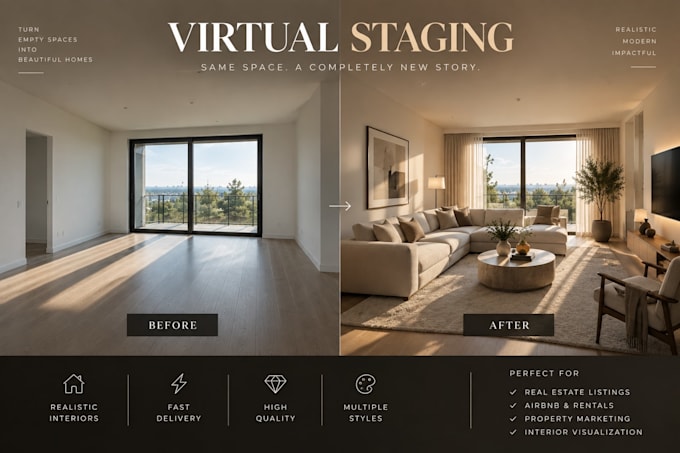 virtually stage your empty room with realistic furniture