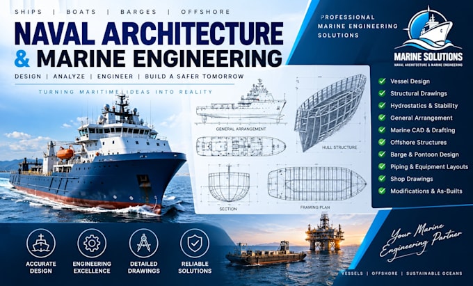 design ship boat and marine engineering plans