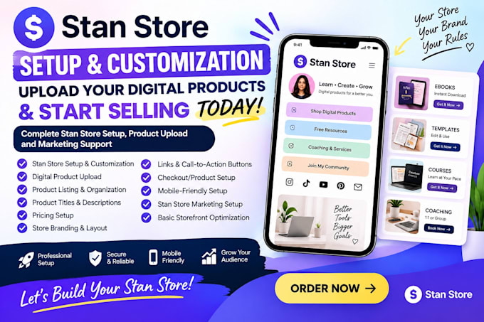 setup stan store, stan store digital product upload, stan store marketing