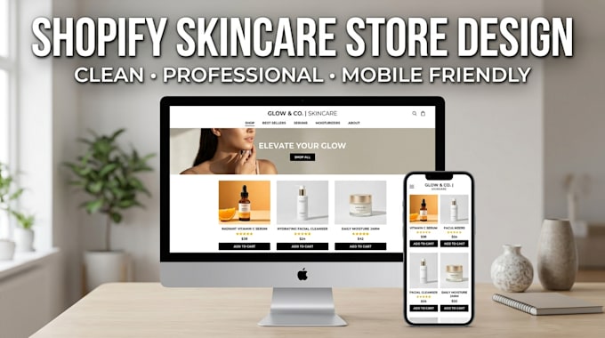 design a professional shopify skincare store