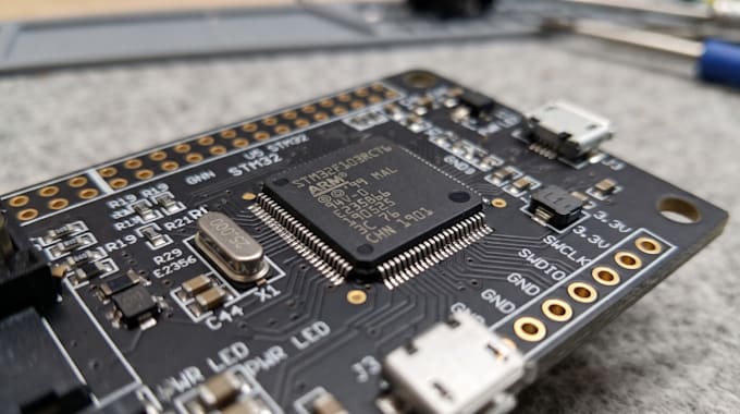 design stm32 pcb embedded hardware, schematic pcb layout custom controller board