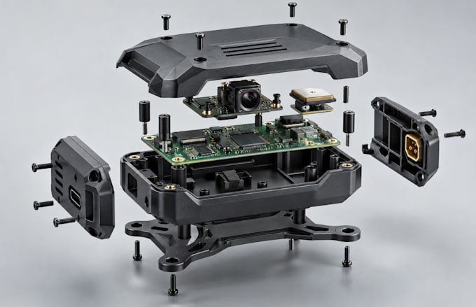 design drone uav motor sensor pcb in altium kicad with enclosure integration