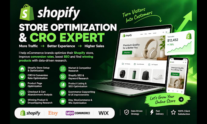 optimize your shopify store, cro, SEO product research and ecommerce conversions