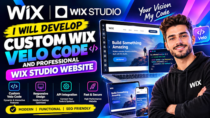 develop custom wix velo code and professional wix studio website