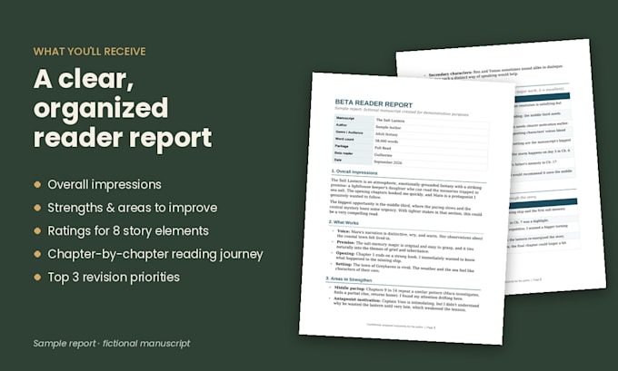 beta read your manuscript and give detailed feedback