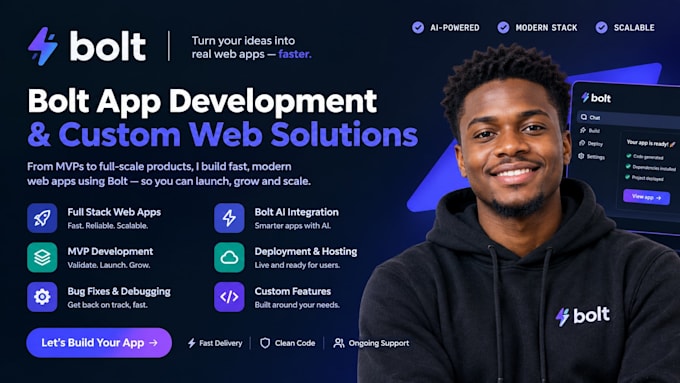 bolt new app developer bolt ai web app saas mvp bolt expert bug fix