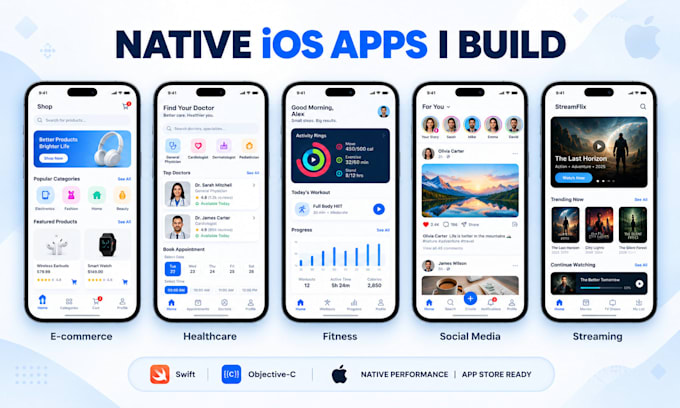 provide ios app development using swift swiftui and objective c