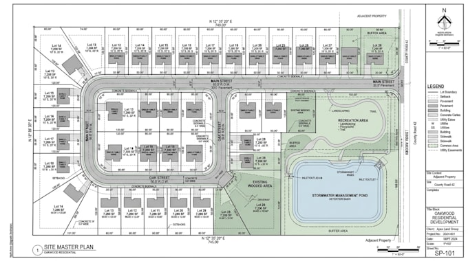 create subdivision plan, land development map and residential site layout