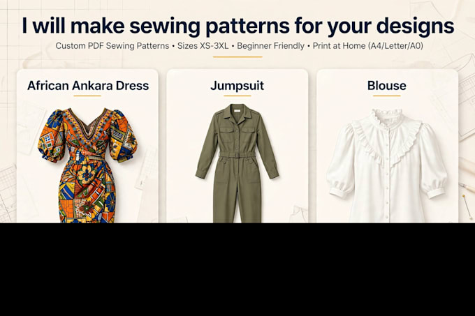 draft professional sewing patterns for tailors and african wears