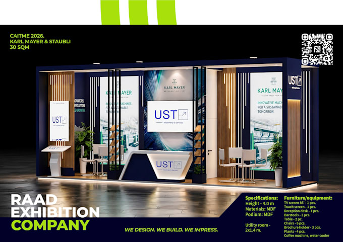 create a 3d trade show booth design for your brand