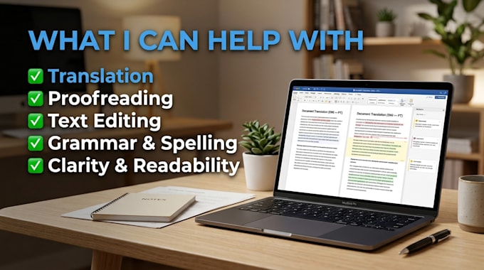translate, edit and proofread documents
