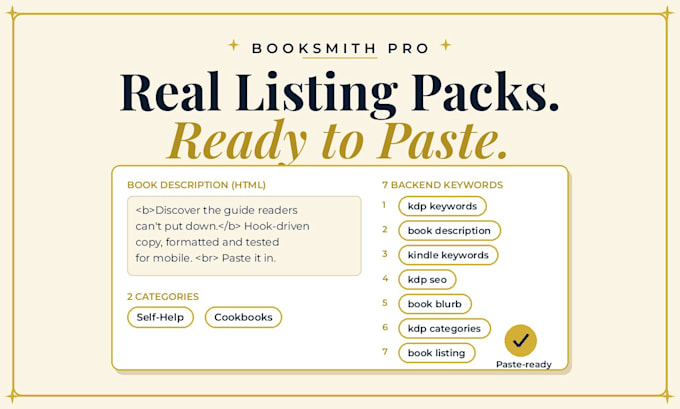 write your amazon KDP book description with keywords and categories