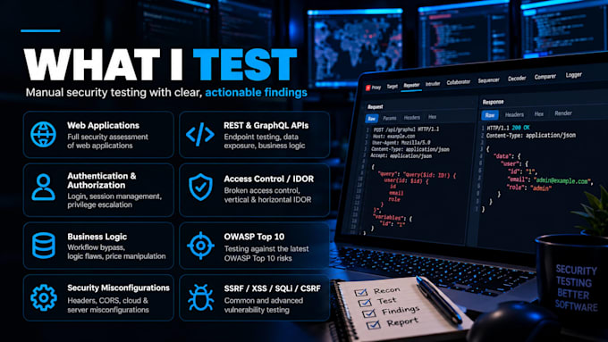 do manual web app penetration testing and vulnerability assessment