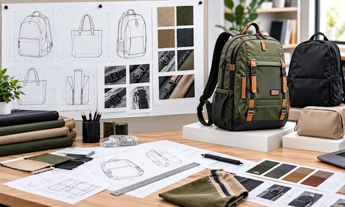 develop custom bags, tech packs, product design and manufacturing specs