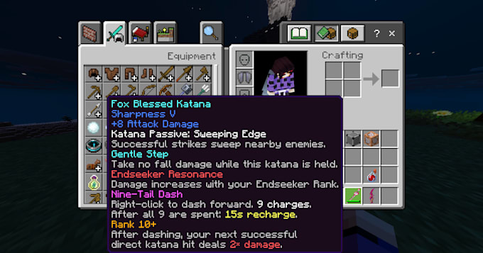 create custom minecraft bedrock weapons and armor