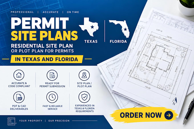 residential site plan for permits in texas and florida