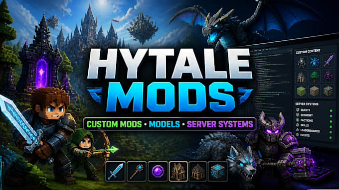 design custom hytale mods, models, and server systems