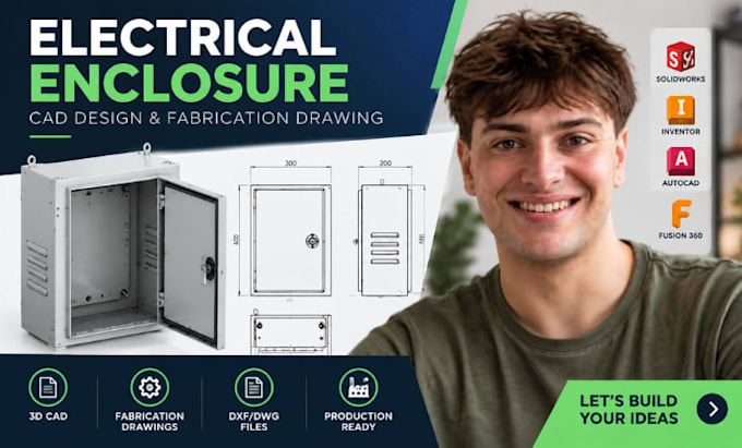 create electrical enclosure drawing, sheet metal design for production