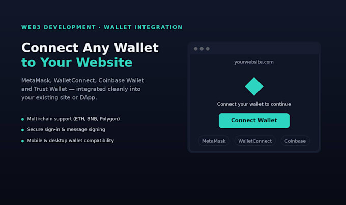 integrate metamask or walletconnect login into your existing website