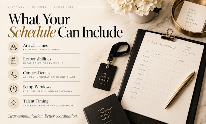 create your vendor and talent schedule