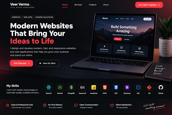 build modern responsive websites with react