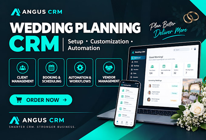 setup and optimize wedding planner CRM, automation and client management