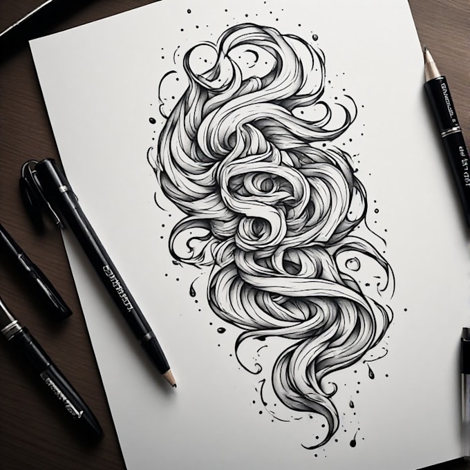 custom linework tattoo design unique fine line tattoo