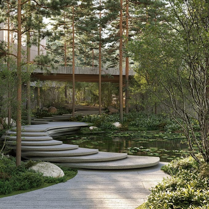 visualize residential yard, patio, and outdoor deck architectural designs