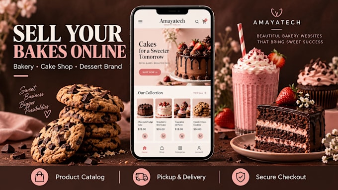 build bakery website cakes pastries online ordering with wix wordpress shopify