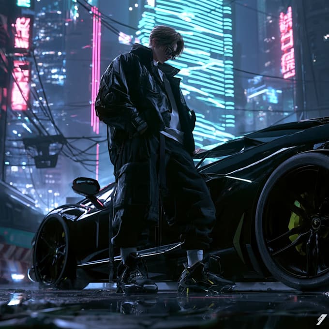 design anime character, cyberpunk character