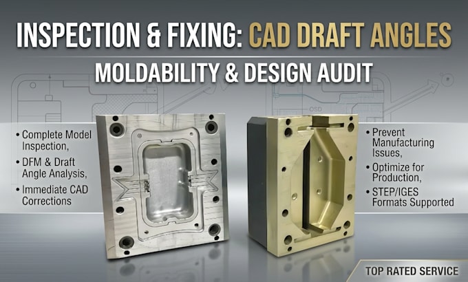 inspect your cad model for injection moldability and fix draft angles