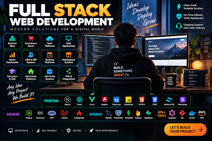 build website with next js, react, node js as full stack developer