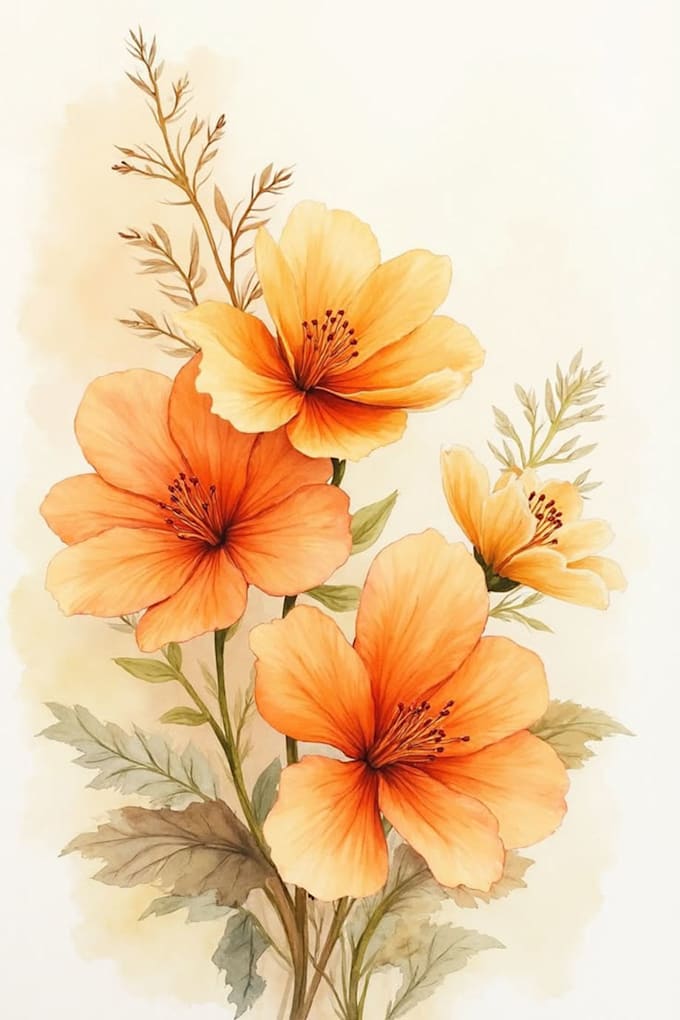draw hand drawn botanical line art