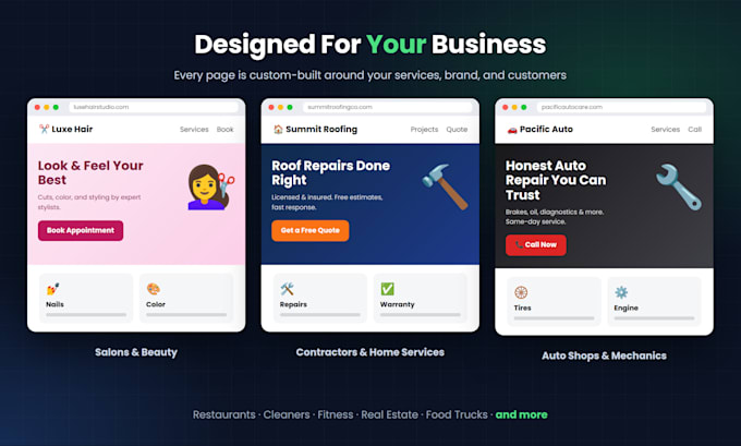 build a landing page website for your local business