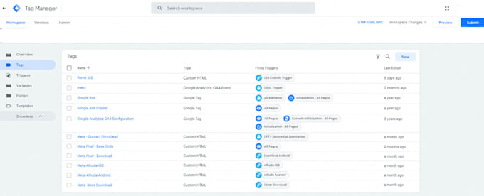 set up ga4, GTM, meta pixel, gsc and website tracking