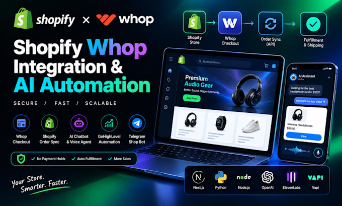 setup shopify whop checkout payment order api integration ghl ecom tg shop bot