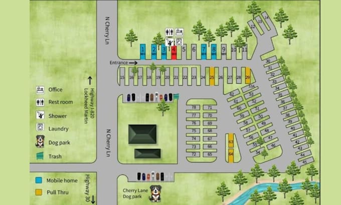 design custom 3d wayfinding map for events, exhibitions and campground map