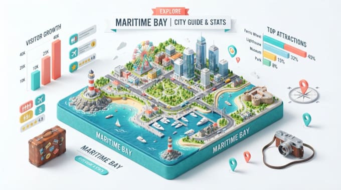 design creative infographic maps, illustrated maps, travel and visitor maps