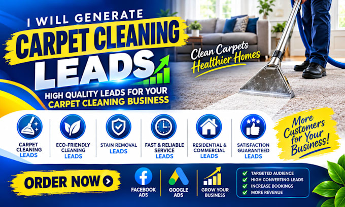provide verified carpet cleaning leads, promo video for your cleaning business