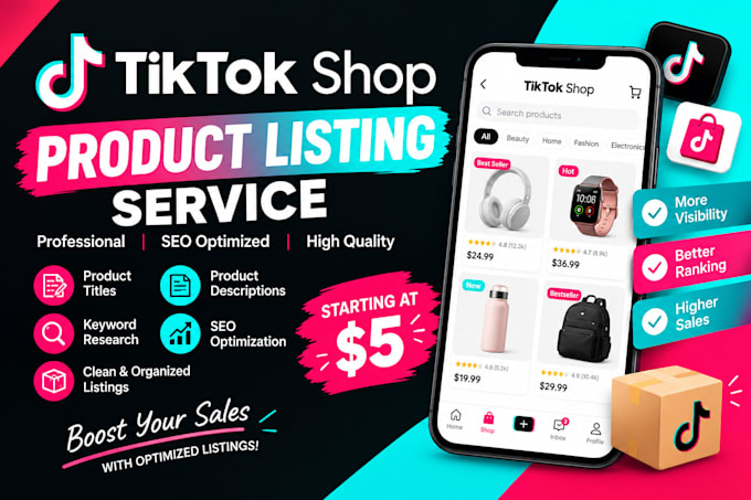 create and optimize tiktok shop product listings