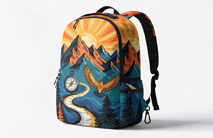 design a professional bag tech pack for handbag, backpack, purse