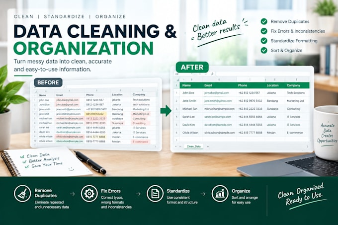do data entry, data cleaning, web research and excel tasks