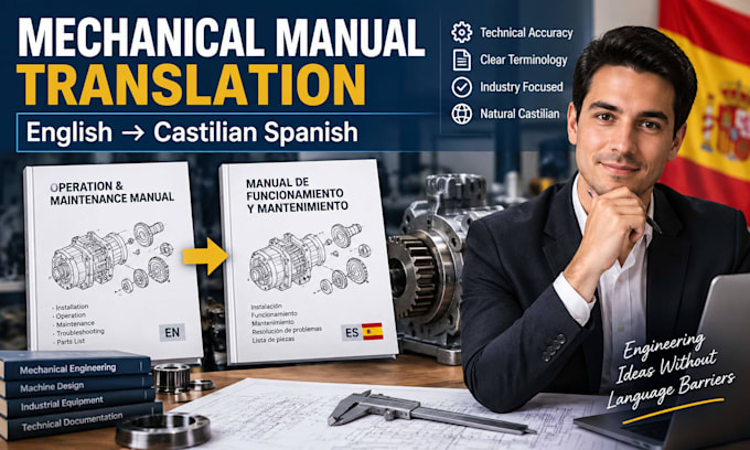 translate highly technical mechanical engineering manuals into castilian