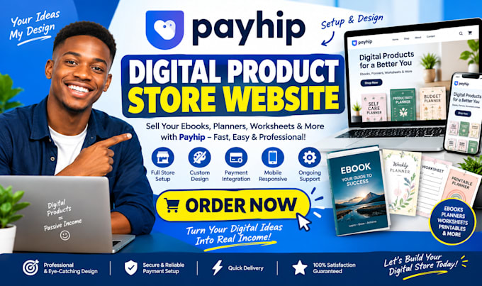 setup payhip digital product ebook store printable planner worksheet website