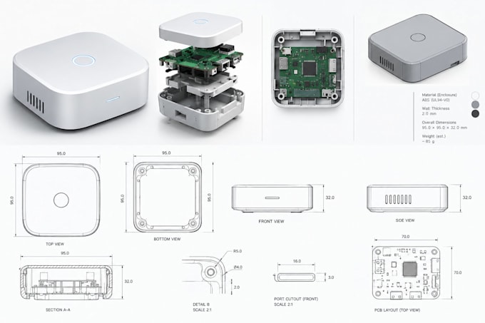 design smart home iot devices, sensor housings and electronic enclosures