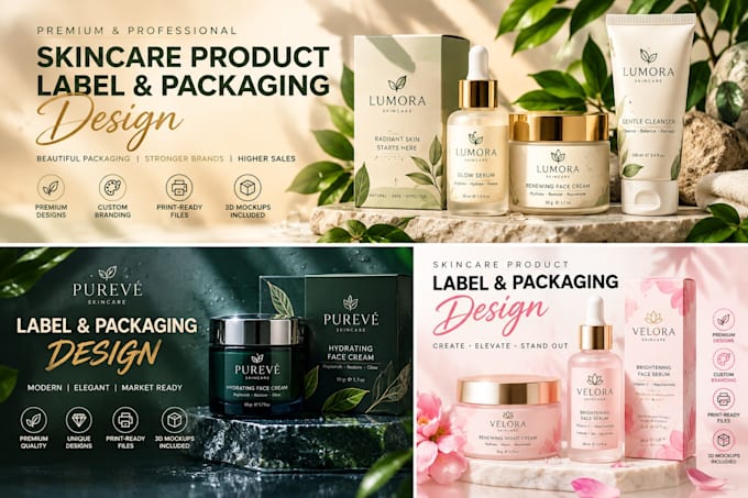 design skincare products label design product packaging label