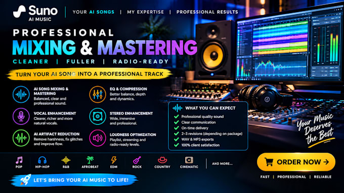 professionally mix and master your ai generated song