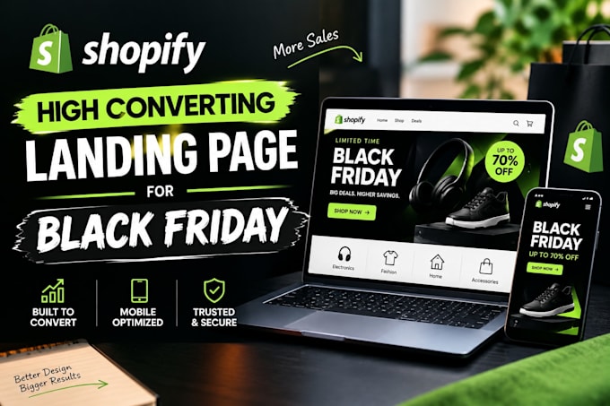create a high converting shopify landing page for black friday